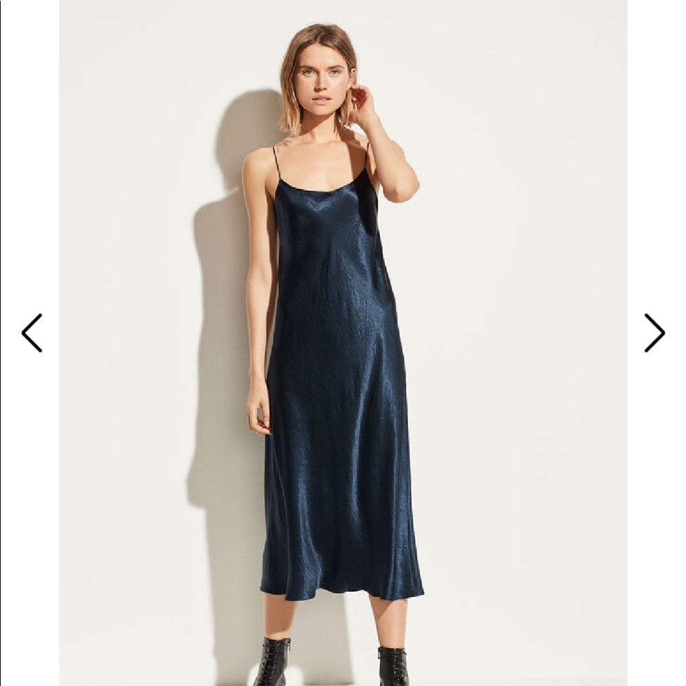 Vince silk bias slip dress